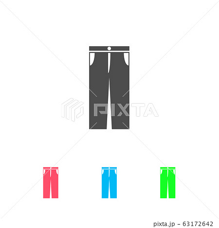 Jeans pants icon flat. 63172642
