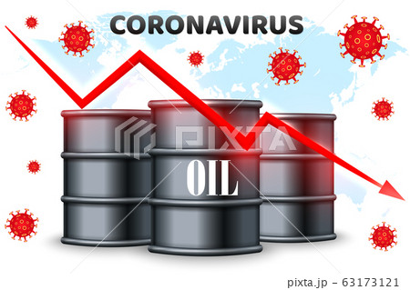 Coronavirus and oil price drop. World financial crisis. Vector illustration Coronavirus and oil price drop. World financial crisis. Vector illustration 63173121