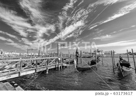 Venice, Italy, Gondolas parked in Grand Canal Venice, Italy, Gondolas parked in Grand Canal 63173617
