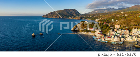 Aerial drone panoramic view landscape of South 63176370