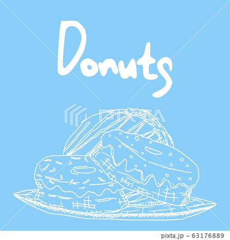 donuts sweets doodle on a bright background. print donuts sweets doodle on a bright background. print 63176889