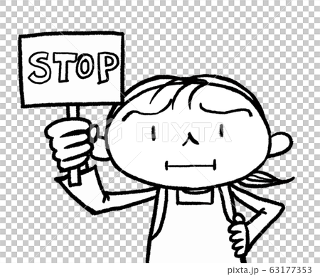 Housewife stop with placard lecture Housewife stop with placard lecture 63177353