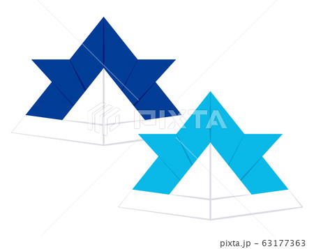 折り紙の兜のイラスト素材