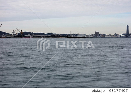 九州からの関門海峡 下関 巌流島 九州からの関門海峡 下関 巌流島 63177407