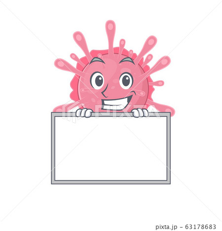 Smiley corona virus germ cartoon character style bring board 63178683