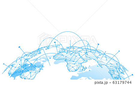 Global network connection. World map point Global network connection. World map point 63179744