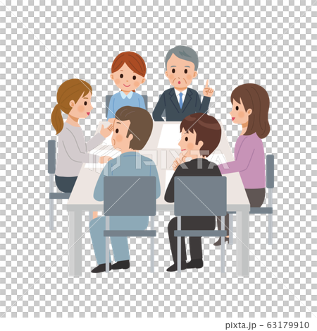 会議をする人々 ミーティング 打ち合わせ イラストのイラスト素材