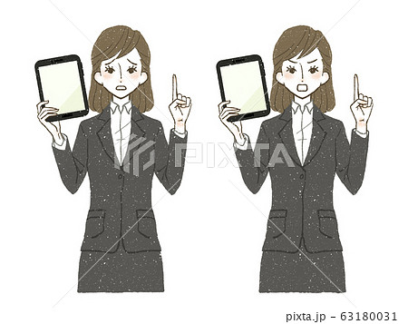 スーツの女性-タブレットPC スーツの女性-タブレットPC 63180031