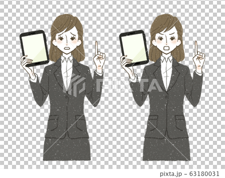 スーツの女性-タブレットPC スーツの女性-タブレットPC 63180031