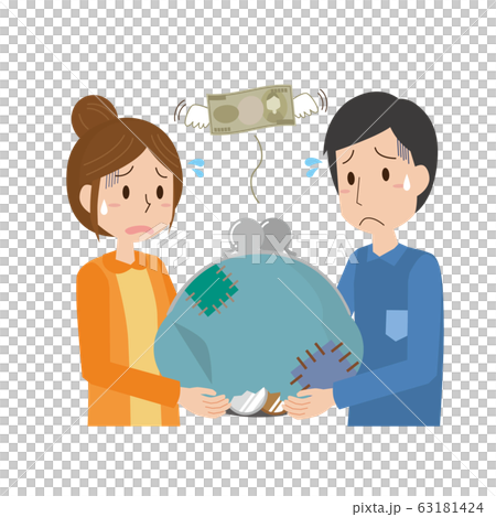 夫婦 がま口財布 お金 散財 貧しい 不安 困る 夫婦 がま口財布 お金 散財 貧しい 不安 困る 63181424