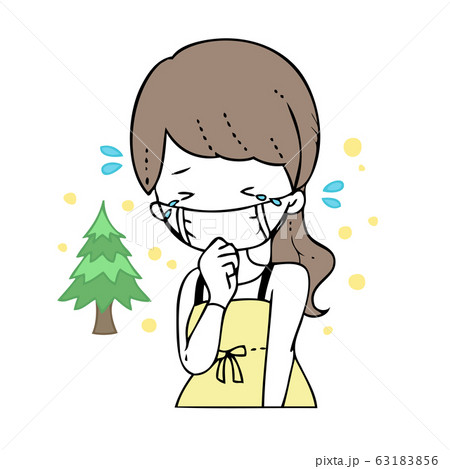 花粉症女性のイラスト素材