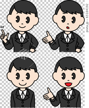 男性　スーツ　案内　セット 63184192