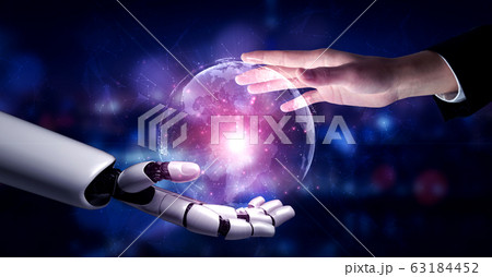 Future artificial intelligence robot and cyborg. 63184452