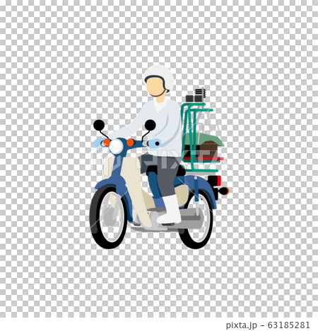 出前、そばや、配達、バイク、オートバイ 63185281
