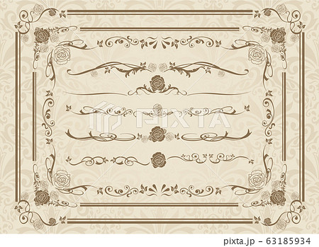 decorative gold frame set Vector 63185934