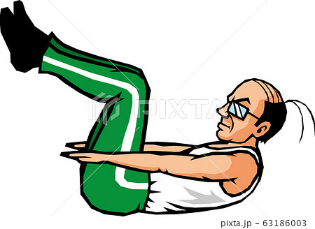 腹筋を鍛える男性 腹筋を鍛える男性 63186003