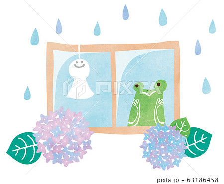 水彩風 梅雨 24のイラスト素材