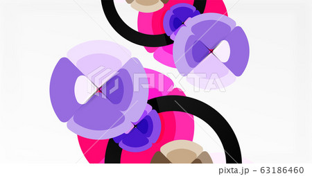 Abstract background, trendy color circles geometrical composition. Vector Illustration For Wallpaper, Banner, Background, Card, Book Illustration, landing page 63186460