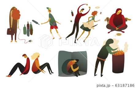 People with Negative Emotions Isolated on White Background Vector Set People with Negative Emotions Isolated on White Background Vector Set 63187186