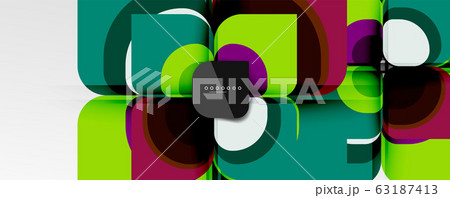 Abstract background - geometric cut paper design flower or square shape composition. Vector Illustration For Wallpaper, Banner, Background, Card, Book Illustration, landing page 63187413