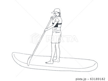Sup モノクロのイラスト素材 6311