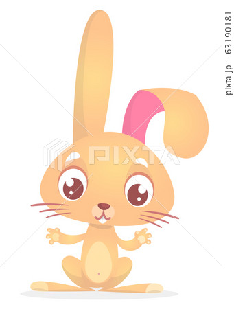 Cute Easter Rabbit Cartoon Vector Illustrationのイラスト素材