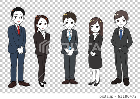 とても不安げな新入社員 とても不安げな新入社員 63190472
