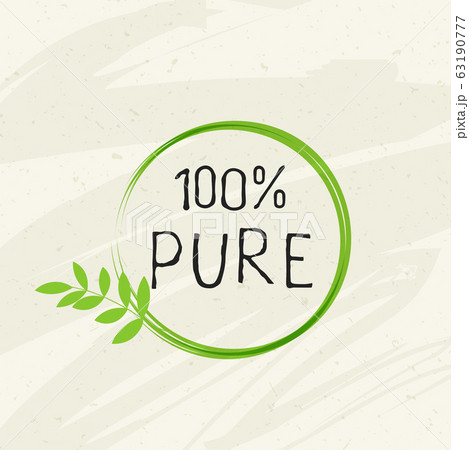 Eco food label and high quality product badges. Bio healthy organic, 100 bio and natural product icon. Emblems for cafe, packaging etc. Vector 63190777
