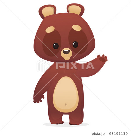 Funny Cartoon Bear Vector Illustrationのイラスト素材