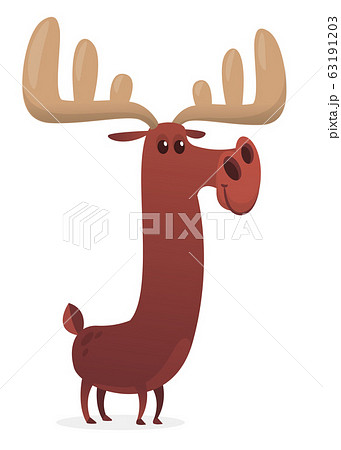 Cool Cartoon Moose Character Vector Moose のイラスト素材
