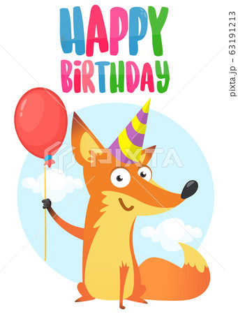 Cute cartoon fox character. Vector illustration 63191213