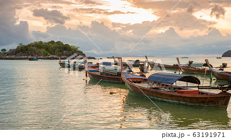 Beautiful sunrise in Koh Lipe island in Satun province of Thailand. 63191971