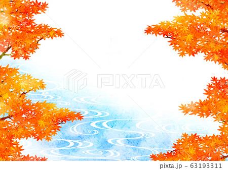 紅葉の風景のイラスト素材