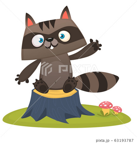 Funny cartoon raccoon 63193787