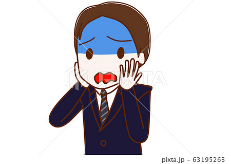 青ざめるスーツ姿の男性 63195263
