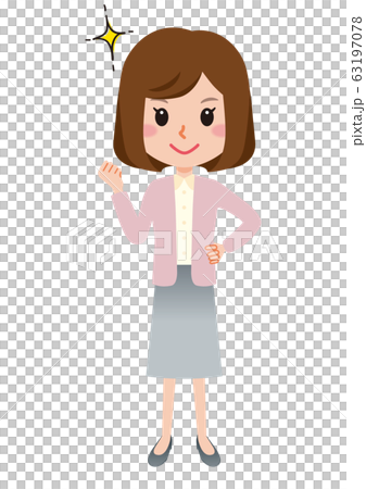 Female employee housewife student guts pose /... - Stock Illustration  [63197078] - PIXTA
