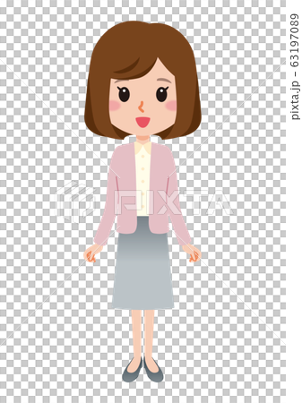 女性 社員 主婦 学生 全身/ベクターイラスト 63197089