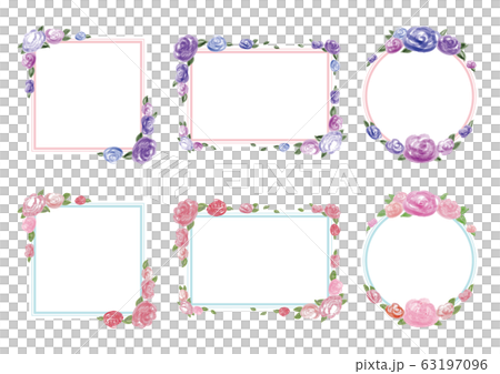 Watercolor rose frame 63197096