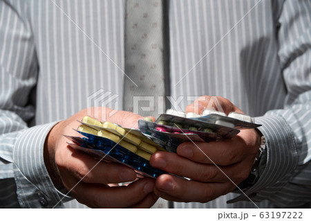 Businessman closeup portrait, he standing and 63197222