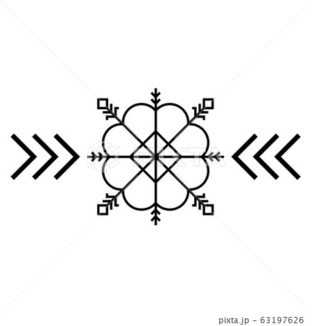 Old baltic Sun sign. Folk star or flower symbol. 63197626