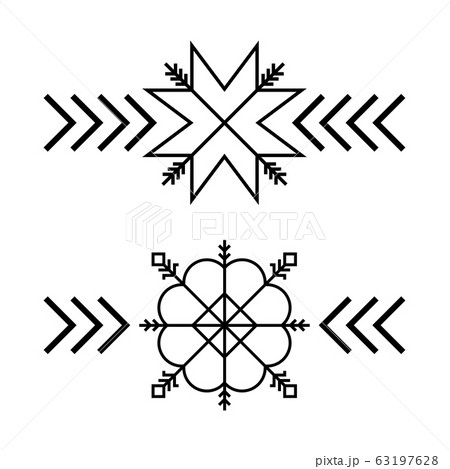 Old baltic Folk star or flower snowflake symbol. Old baltic Folk star or flower snowflake symbol. 63197628