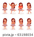 Set of girl characters. 63198034