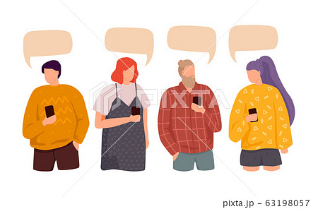 Group of people chatting with speech bubbles 63198057
