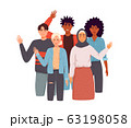 Different nations representatives waving hand. 63198058