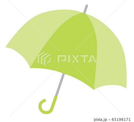 1つの緑の傘のイラストのイラスト素材