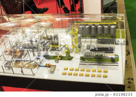 Miniature of woodworking factory. Miniature of woodworking factory. 63198233