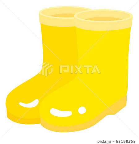 黄色い長靴のイラストのイラスト素材