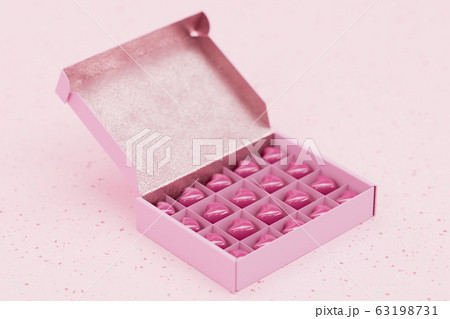 Ruby chocolates 3D rendering 63198731