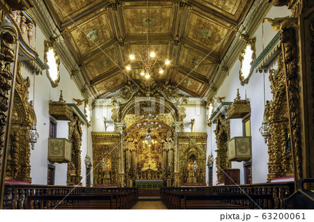 Interior of old historic 18th century church in Interior of old historic 18th century church in 63200061