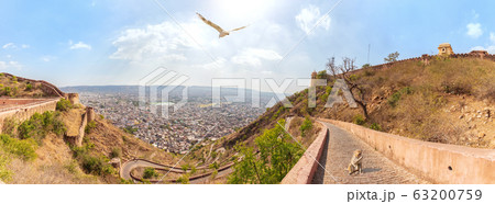 Nahargarh Fort and view on Jaipur, aerial Nahargarh Fort and view on Jaipur, aerial 63200759